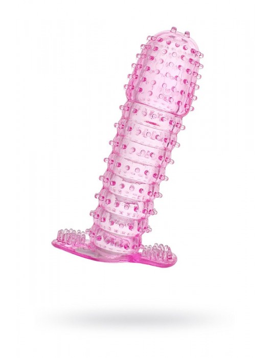Гелевая розовая насадка с шипами - 12 см. - Toyfa Basic - в Ногинске купить с доставкой