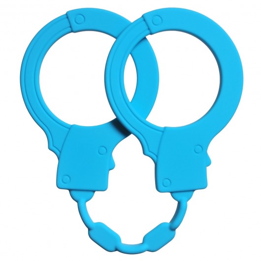 Голубые силиконовые наручники Stretchy Cuffs Turquoise - Lola Games - купить с доставкой в Ногинске