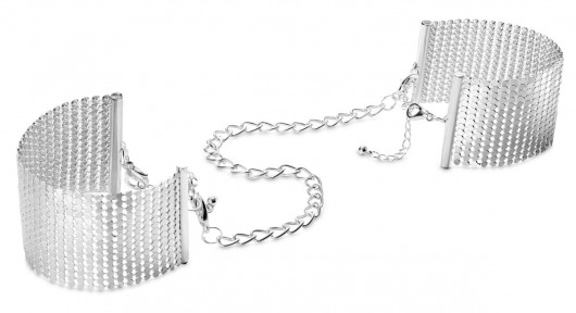 Серебристые наручники-браслеты Desir Metallique Handcuffs - Bijoux Indiscrets - купить с доставкой в Ногинске