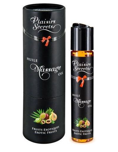 Массажное масло с ароматом экзотических фруктов Huile de Massage Gourmande Fruits Exotiques - 59 мл. - Plaisir Secret - купить с доставкой в Ногинске