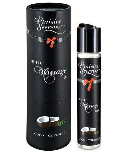 Массажное масло с ароматом кокоса Huile de Massage Gourmande Coco - 59 мл. - Plaisir Secret - купить с доставкой в Ногинске