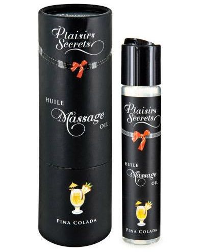 Массажное масло с ароматом пина колады Huile de Massage Gourmande Pina Colada - 59 мл. - Plaisir Secret - купить с доставкой в Ногинске