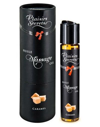 Массажное масло с ароматом карамели Huile de Massage Gourmande Caramel - 59 мл. - Plaisir Secret - купить с доставкой в Ногинске
