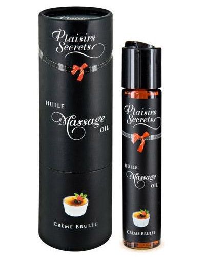 Массажное масло с ароматом крем брюле Huile de Massage Gourmande Creme Brulée - 59 мл. - Plaisir Secret - купить с доставкой в Ногинске