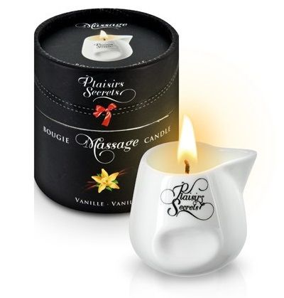 Массажная свеча с ароматом ванили Bougie Massage Gourmande Vanille - 80 мл. - Plaisir Secret - купить с доставкой в Ногинске