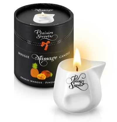 Массажная свеча с ароматом манго и ананаса Bougie de Massage Ananas Mangue - 80 мл. - Plaisir Secret - купить с доставкой в Ногинске