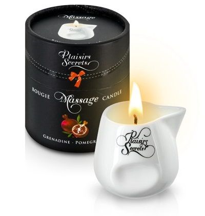 Массажная свеча с ароматом граната Bougie de Massage Gourmande Grenadine - 80 мл. - Plaisir Secret - купить с доставкой в Ногинске