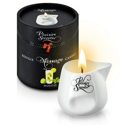 Массажная свеча с ароматом мохито Bougie de Massage Mojito - 80 мл. - Plaisir Secret - купить с доставкой в Ногинске