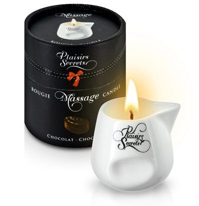Массажная свеча с ароматом шоколада Bougie de Massage Gourmande Chocolat - 80 мл. - Plaisir Secret - купить с доставкой в Ногинске