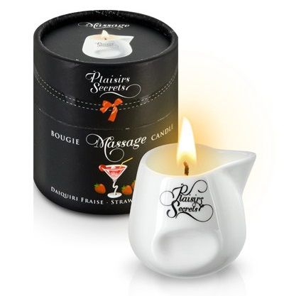 Массажная свеча с ароматом клубничного дайкири Bougie de Massage Daikiri Fraise - 80 мл. - Plaisir Secret - купить с доставкой в Ногинске