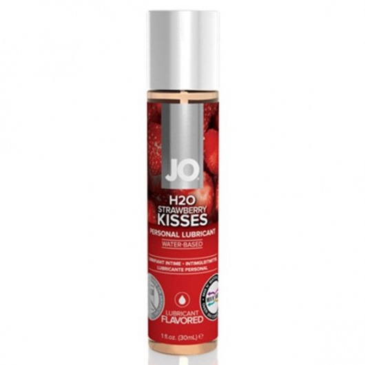 Смазка с ароматом клубники JO Flavored Strawberry Kiss - 30 мл. - System JO - купить с доставкой в Ногинске