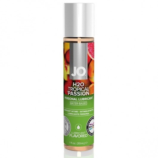 Смазка с ароматом тропических фруктов JO Flavored Tropical Passion - 30 мл. - System JO - купить с доставкой в Ногинске