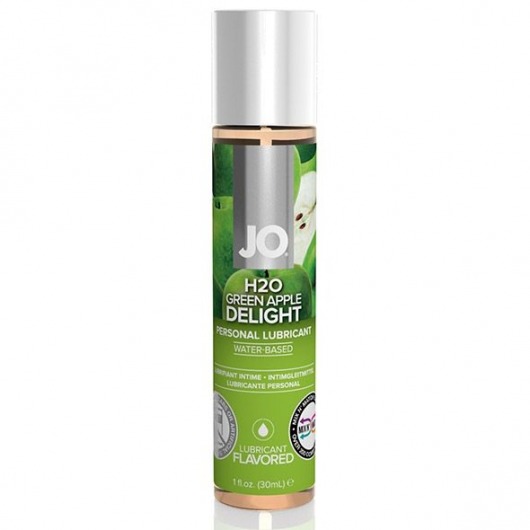 Смазка с ароматом яблока JO Flavored  Green Apple H2O - 30 мл. - System JO - купить с доставкой в Ногинске