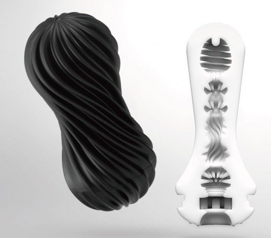 Мастурбатор FLEX Rocky Black с плотным рельефом - Tenga - в Ногинске купить с доставкой