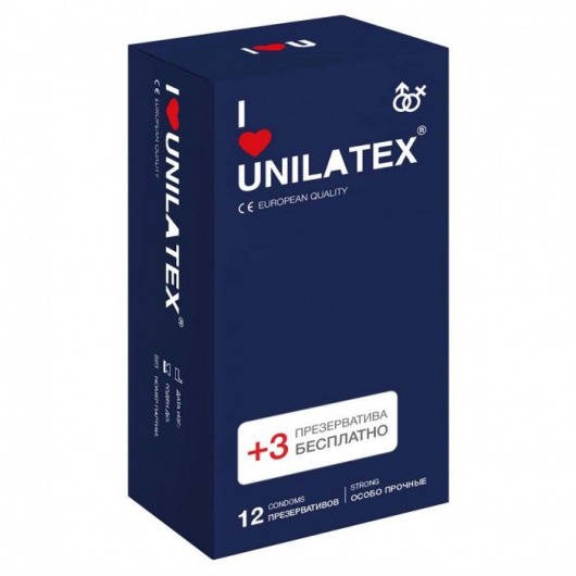 Ультрапрочные презервативы Unilatex Extra Strong - 12 шт. + 3 шт. в подарок - Unilatex - купить с доставкой в Ногинске