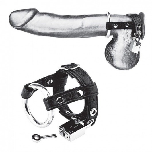 Утяжка на пенис на замочке Duo Cock And Ball Lock - BlueLine - купить с доставкой в Ногинске