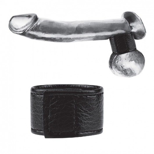 Чёрная утяжка на мошонку 1  Velcro Ball Stretcher - BlueLine - купить с доставкой в Ногинске