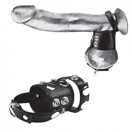 Утяжка на пенис и мошонку Cock Ring With 1.5  Ball Stretcher And Optional Weight Ring - BlueLine - купить с доставкой в Ногинске