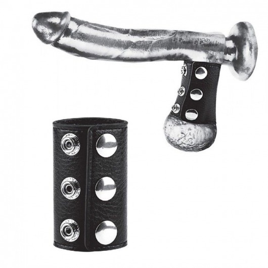 Чёрная утяжка на кнопках 100% PVC STRAP WITH METAL SNAP - BlueLine - купить с доставкой в Ногинске