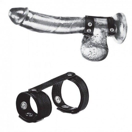 Утяжка на пенис с клёпками Duo Snap Cock And Ball Ring - BlueLine - купить с доставкой в Ногинске