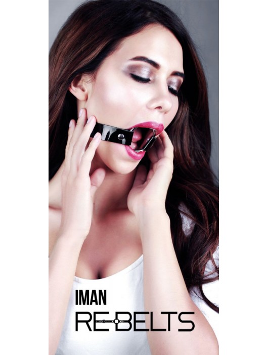 Чёрный чокер-кляп Iman Black - Rebelts - купить с доставкой в Ногинске