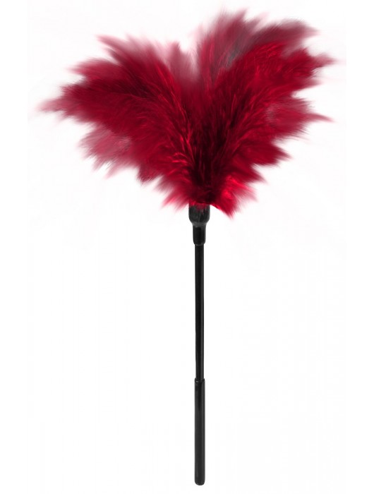 Пластиковая метелочка с красными пёрышками Small Feather Tickler - 32 см. - Blush Novelties - купить с доставкой в Ногинске