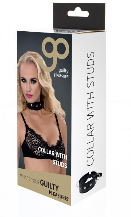 Полиуретановый ошейник с пуклями и D-кольцами Collar with Studs - Blush Novelties - купить с доставкой в Ногинске