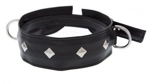Полиуретановый ошейник с пуклями и D-кольцами Collar with Studs - Blush Novelties - купить с доставкой в Ногинске