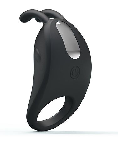 Чёрное эрекционное кольцо с вибрацией Rabbit Vibrator - Baile - в Ногинске купить с доставкой