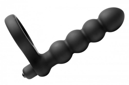 Насадка для двойного проникновения Double Fun Cock Ring with Double Penetration Vibe - XR Brands - в Ногинске купить с доставкой