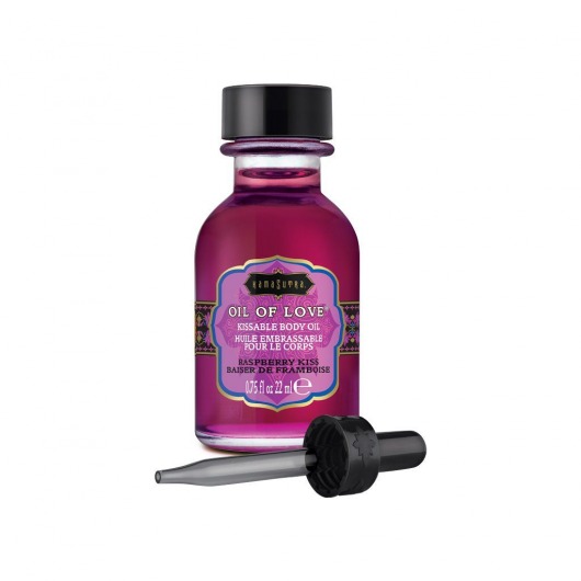 Масло для ласк с ароматом малины Oil of Love Raspberry Kiss - 22 мл. - Kama Sutra - купить с доставкой в Ногинске