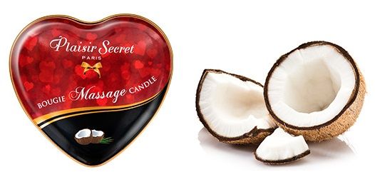 Массажная свеча с ароматом кокоса Bougie Massage Candle - 35 мл. - Plaisir Secret - купить с доставкой в Ногинске