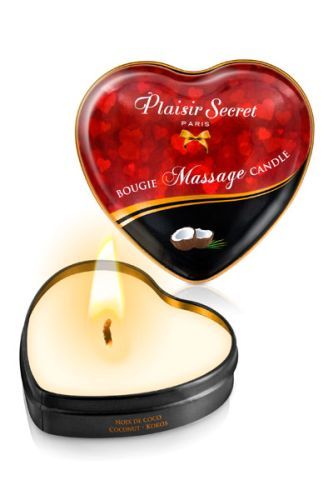 Массажная свеча с ароматом кокоса Bougie Massage Candle - 35 мл. - Plaisir Secret - купить с доставкой в Ногинске