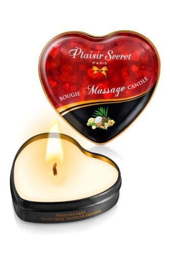 Массажная свеча с ароматом экзотических фруктов Bougie Massage Candle - 35 мл. - Plaisir Secret - купить с доставкой в Ногинске