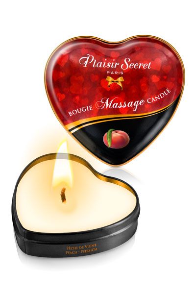 Массажная свеча с ароматом персика Bougie Massage Candle - 35 мл. - Plaisir Secret - купить с доставкой в Ногинске