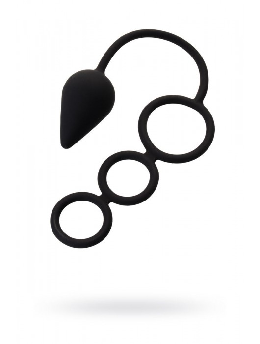 Тройное эрекционное кольцо с анальным хвостом Drop M-size - Erotist Adult Toys - в Ногинске купить с доставкой