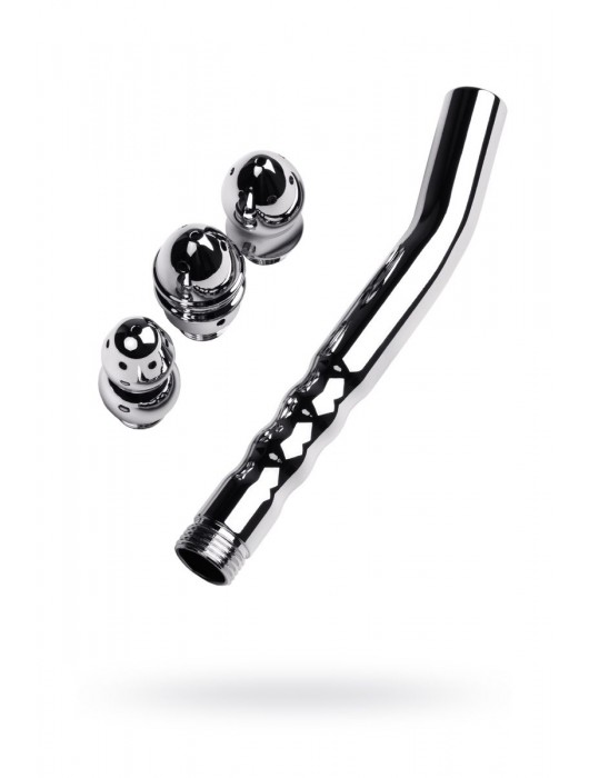 Металлический анальный душ с тремя насадками - ToyFa - купить с доставкой в Ногинске