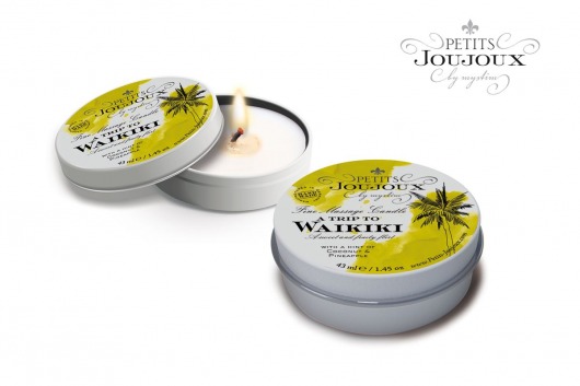 Массажная свеча Petits Joujoux Waikiki Beach с ароматом кокоса и ананаса - 33 гр. - MyStim - купить с доставкой в Ногинске