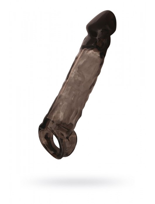 Чёрная насадка на пенис Tс подхватом - 19,5 см. - ToyFa - в Ногинске купить с доставкой