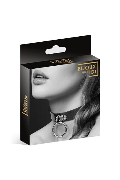 Узенький ошейник из полиуретана с кольцом - Bijoux Pour Toi - купить с доставкой в Ногинске