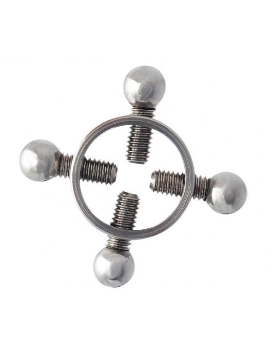 Серебристые зажимы для сосков на винтах - ToyFa - купить с доставкой в Ногинске