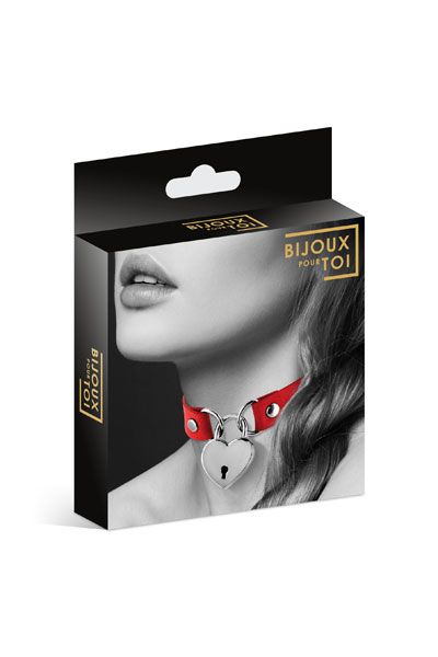 Красный чокер с замком в форме сердца - Bijoux Pour Toi - купить с доставкой в Ногинске