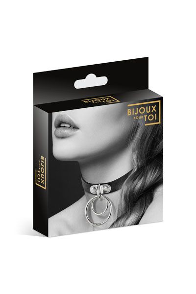 Черный чокер с двумя кольцами - Bijoux Pour Toi - купить с доставкой в Ногинске