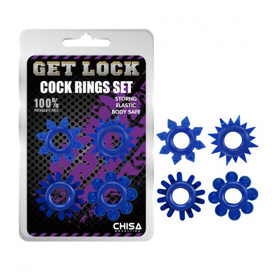 Набор из 4 синих колец Get Lock - Chisa - в Ногинске купить с доставкой
