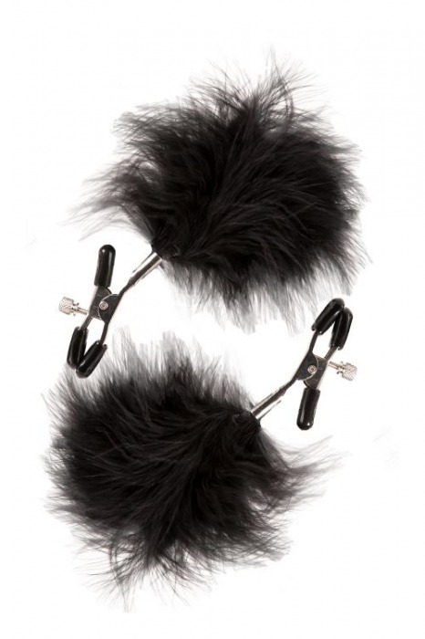 Зажимы для сосков с пухом FEATHERED NIPPLE CLAMPS - Blush Novelties - купить с доставкой в Ногинске