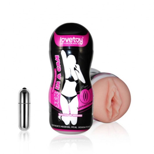 Мастурбатор-вагина Sex In A Can Vibra Vagina Tunnel - Lovetoy - в Ногинске купить с доставкой