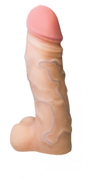 Реалистичная насадка с мошонкой REAL Standard - 15,5 см. - LOVETOY (А-Полимер) - купить с доставкой в Ногинске
