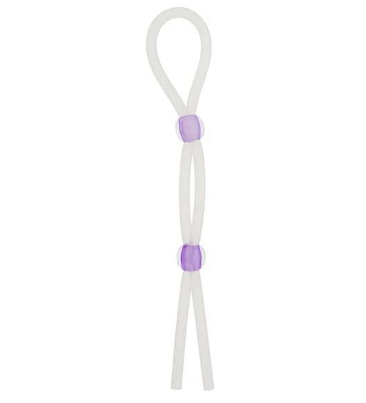 Прозрачное эрекционное кольцо-лассо SILICONE LASSO COCK RING DUAL BEADS - NMC - в Ногинске купить с доставкой