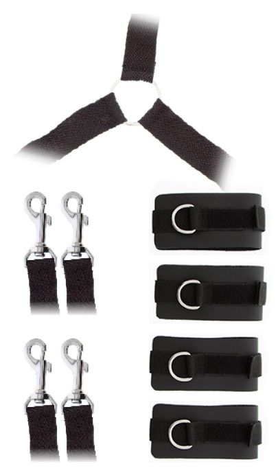 Комплект наручников и поножей LUXURIOUS BED RESTRAINT CUFF SET - Blush Novelties - купить с доставкой в Ногинске