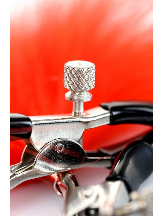 Зажимы для сосков с красным пухом Theatre - ToyFa - купить с доставкой в Ногинске